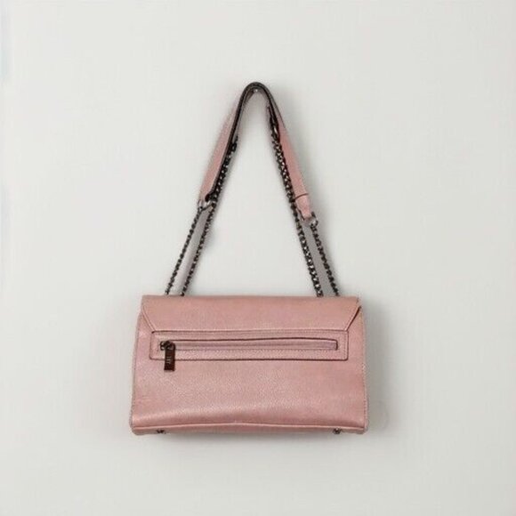DUSTY PINK HANDBAG WITH ADJUSTABLE CHAIN STRAPS - Picture 3 of 6